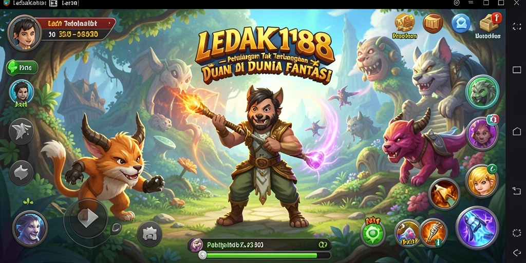 Tangkapan layar gameplay <strong>LEDAK188</strong> menampilkan petualangan seru di dunia fantastis.