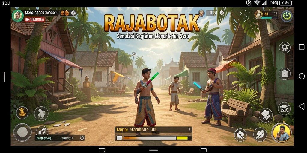 Tampilan gameplay seru dari RAJABOTAK dengan berbagai aktivitas simulasi.