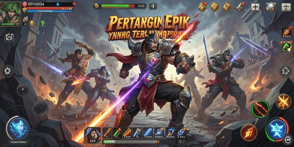 Tampilan aksi seru dalam gameplay RPVIP4 di arena pertarungan.