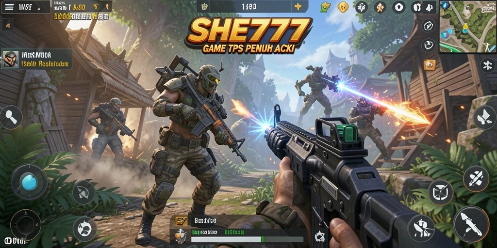 Gameplay seru dari SHE777 dalam pertempuran TPS yang mendebarkan.