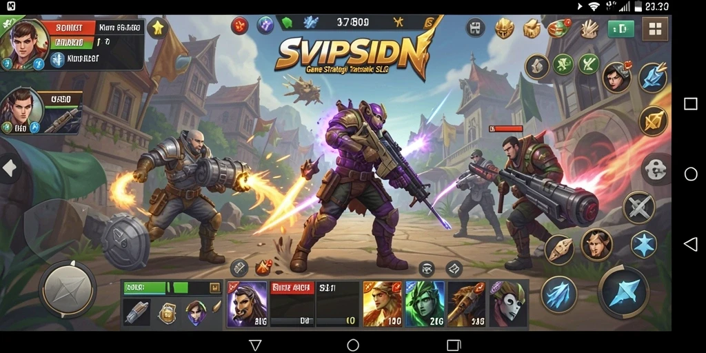 Tangkapan layar gameplay SVIPSIDN yang menunjukkan aksi pertarungan taktis.