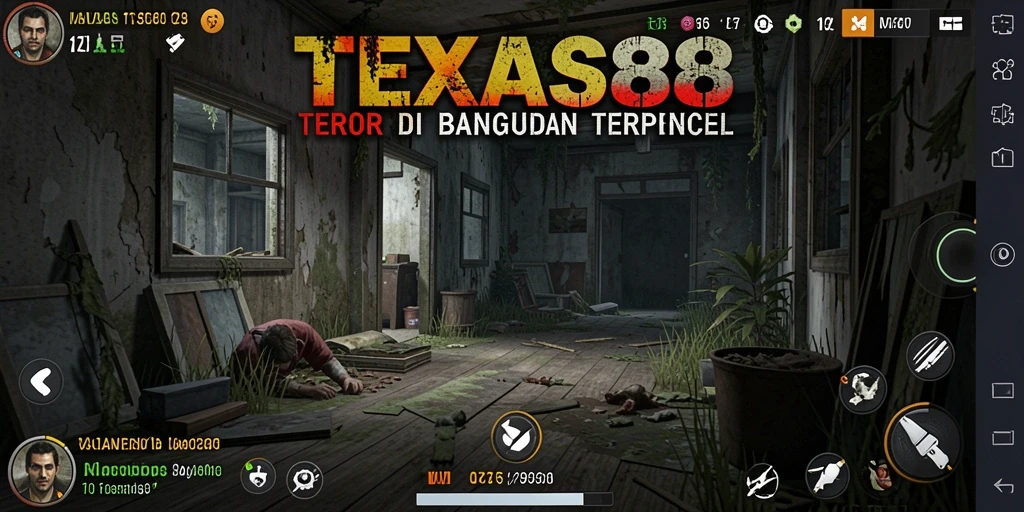 Tampilan gameplay TEXAS88 dengan suasana horror yang mencekam.